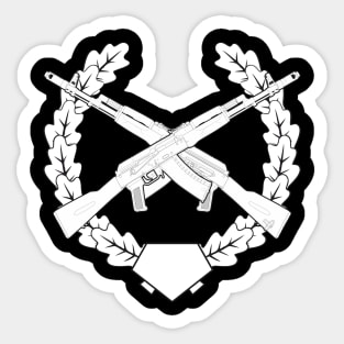 Two AK-74s and a wreath. By analogy with the emblem of the motorized infantry of the USSR Sticker